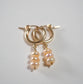 shannon len / triple blush pearl tiny tube hoops