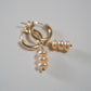 shannon len / triple blush pearl tiny tube hoops