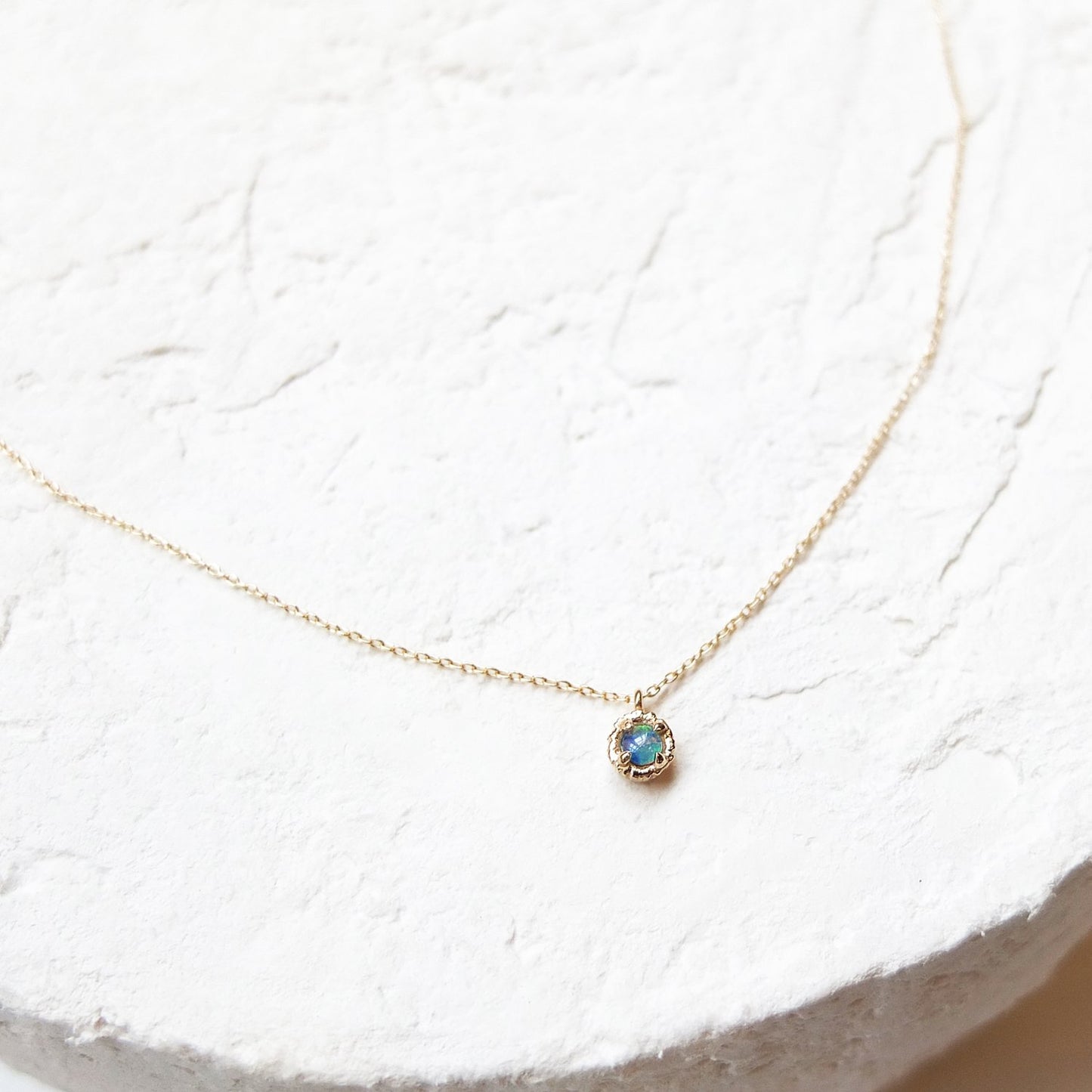 single stone necklace - opal