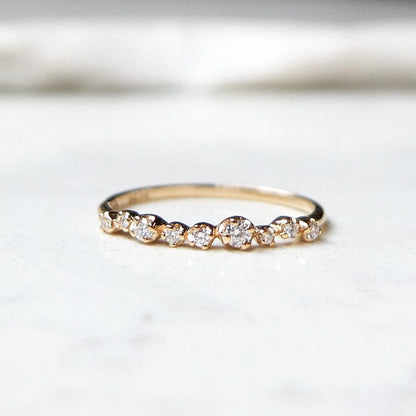 stepping stone ring - natural diamond