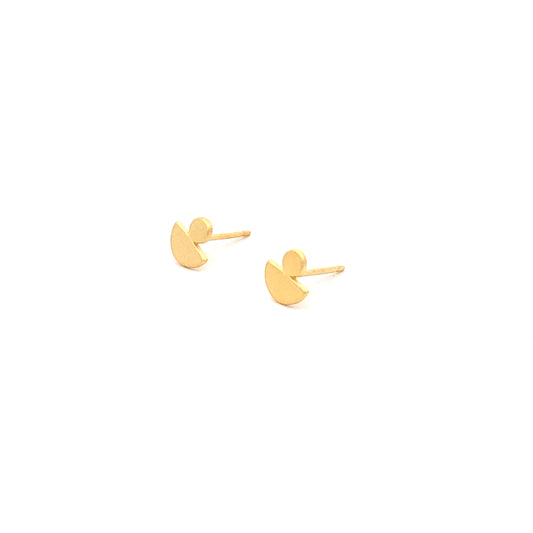 D and circle shape studs