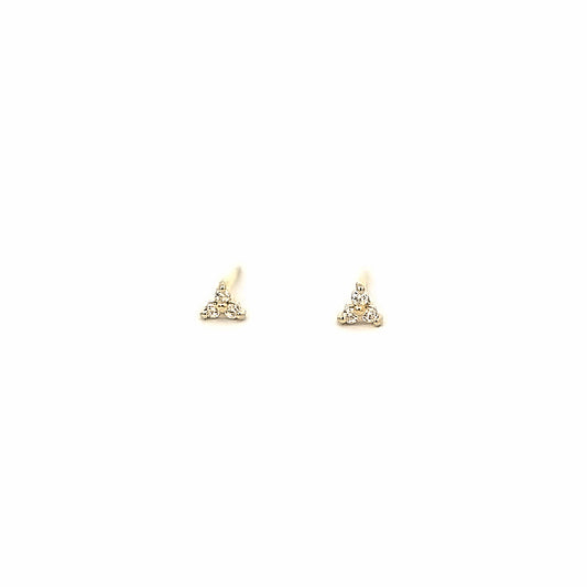 triangle stone stud earrings - cz