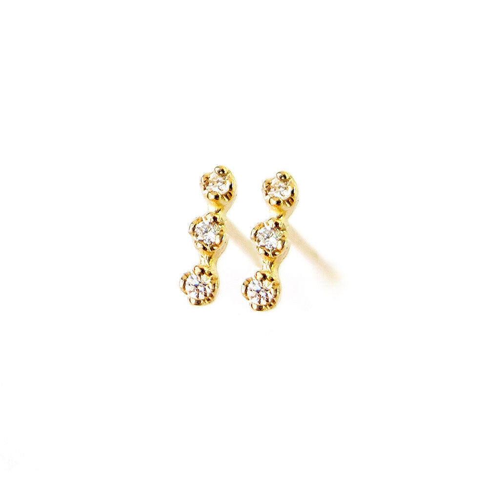 mizutama stud earrings - diamond