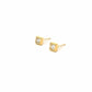 square bezel stone stud earrings - cz