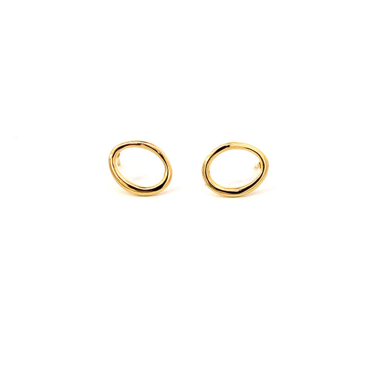 organic oval stud earrings