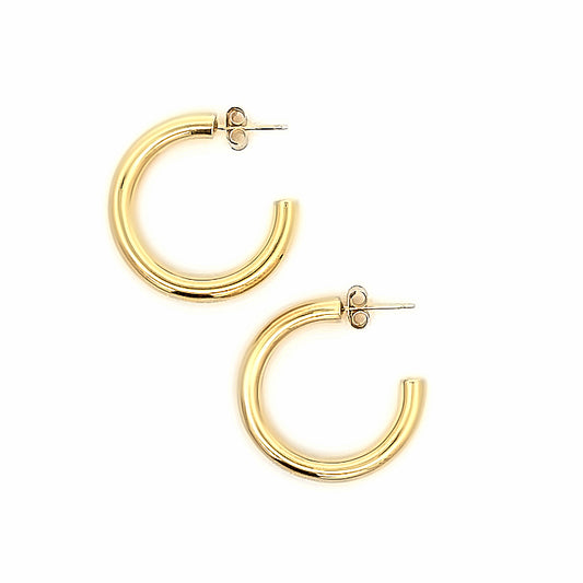 tube hoop earrings - 25mm