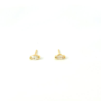 marquise prong stud earrings - cz