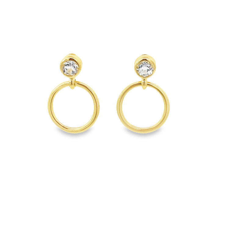 door knocker earrings - white topaz