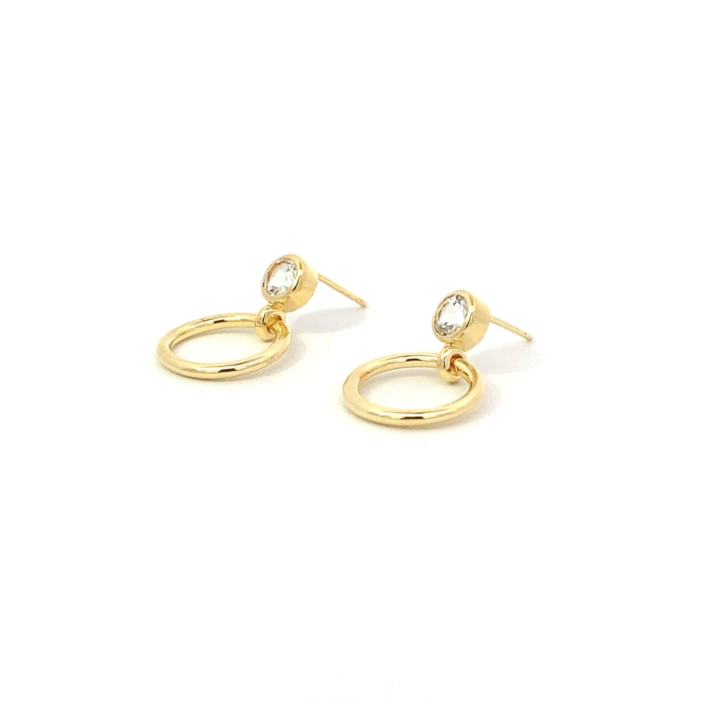 door knocker earrings - white topaz