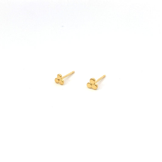 tiny triple disc stud earrings