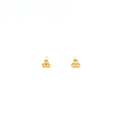 tiny triple disc stud earrings