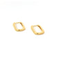 rounded rectangle click huggie hoop earrings