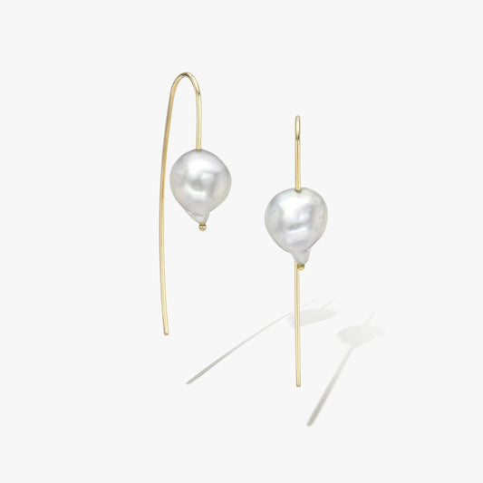 nova baroque silver pearl hook earrings