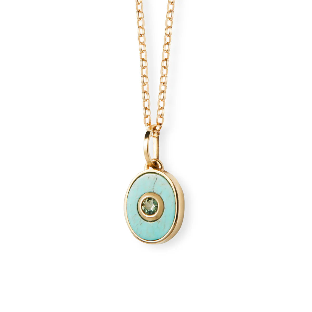 eclipse charm pendant necklace - turquoise + sapphire