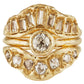 baguette v shape scatter ring - natural lemon diamond