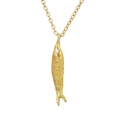 engraved pesca pendant charm - sand
