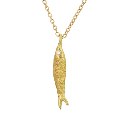 engraved pesca pendant charm - sand