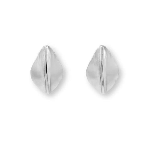 ridge fan stud earrings