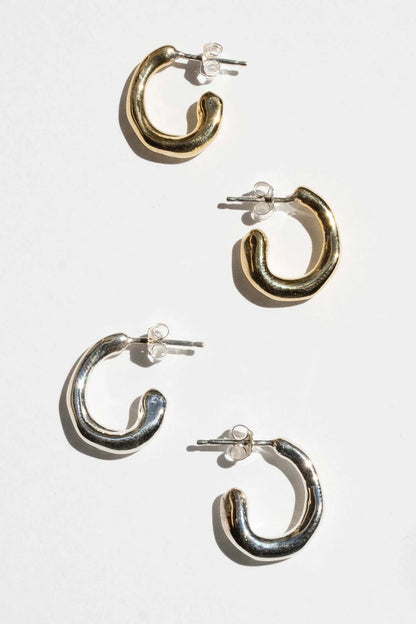 small fluid hoop earrings