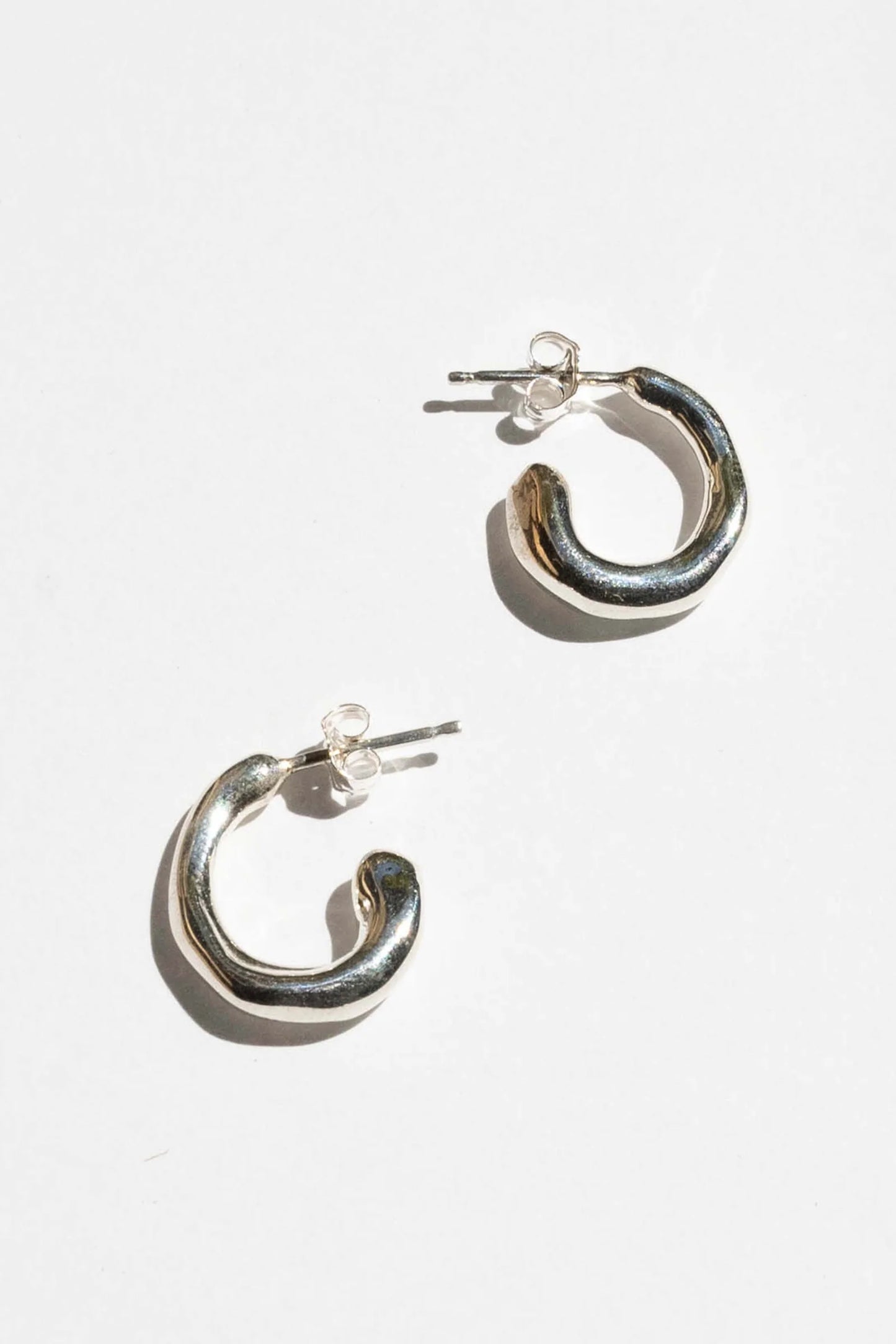 small fluid hoop earrings