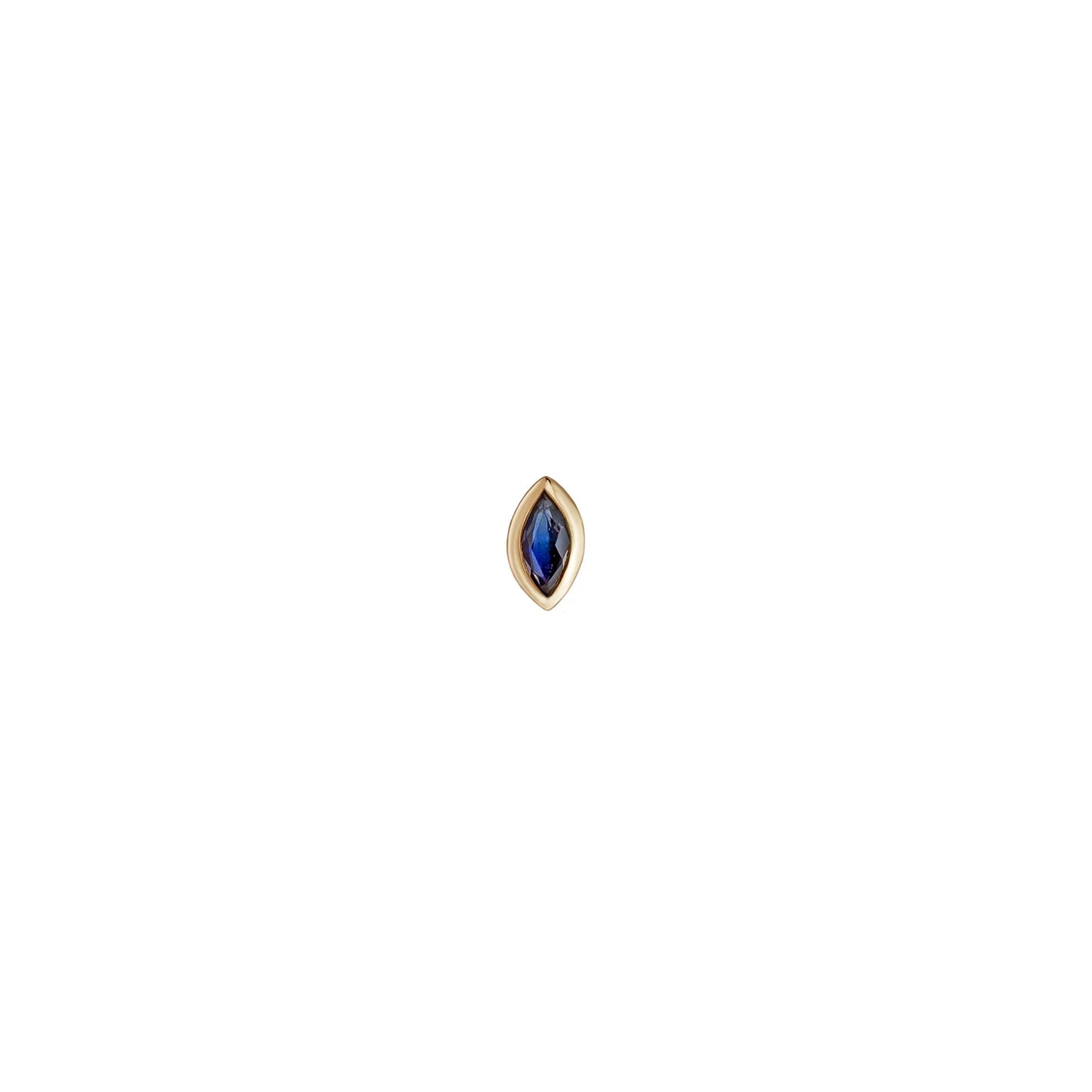 métier / mini bezel-set marquise gemstone stud earring - single