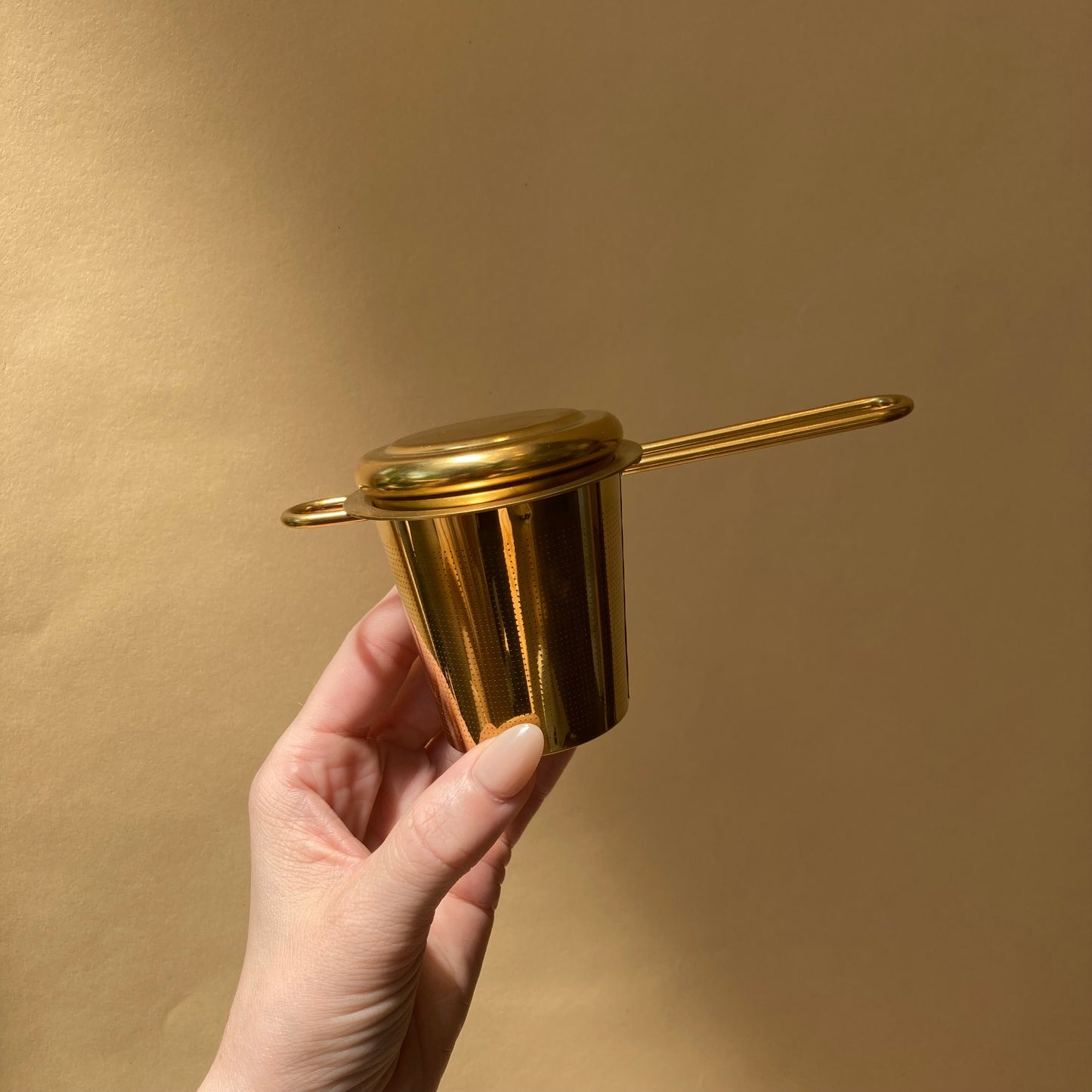 gold tea strainer basket