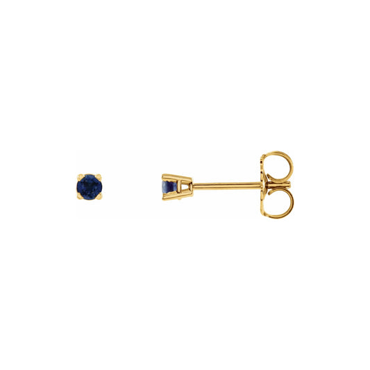 natural gem birthstone stud earrings - blue sapphire