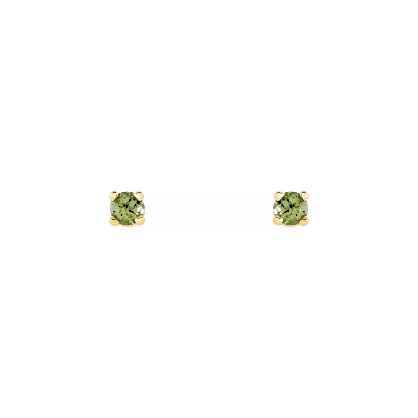 natural gem birthstone stud earrings - peridot