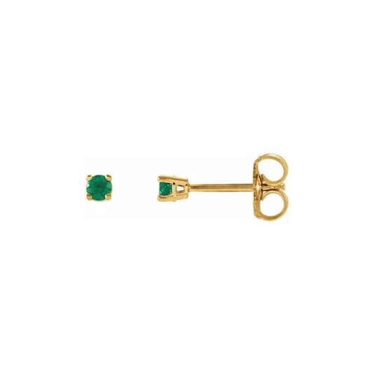 natural gem birthstone stud earrings - emerald