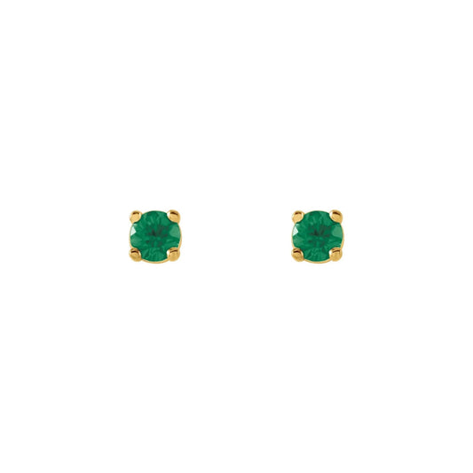 natural gem birthstone stud earrings - emerald