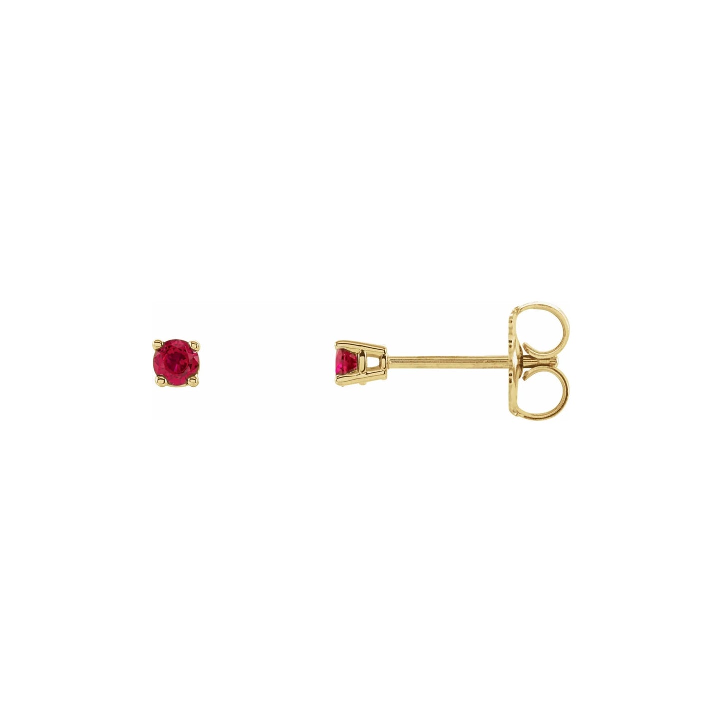natural gem birthstone stud earrings - ruby
