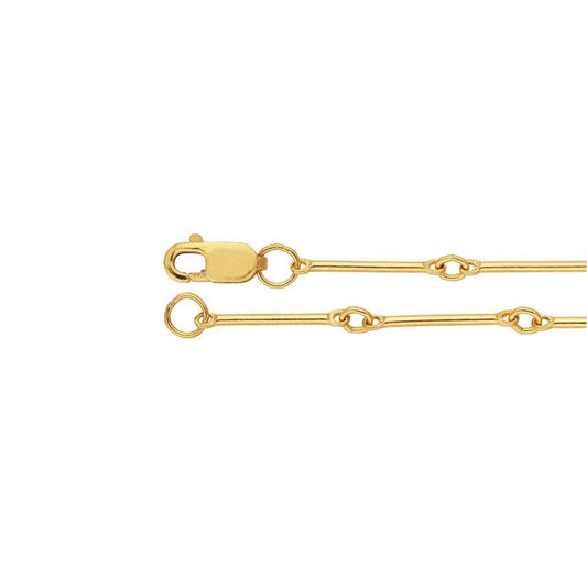 chain necklace / long straight bar link - 0.9mm