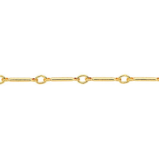 chain necklace / short straight bar link - 0.9mm