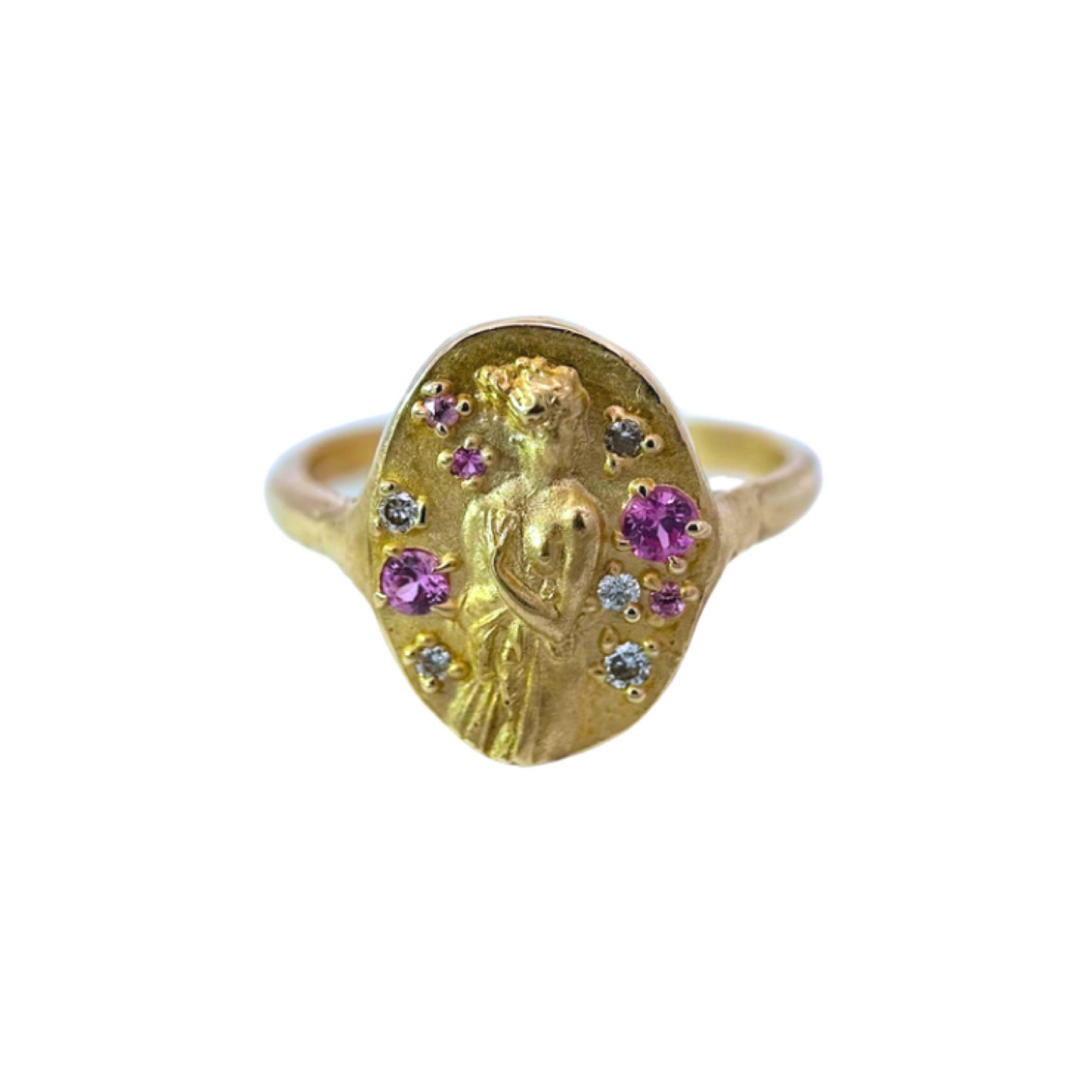 figure ring - pink sapphire + diamond – Len Collective
