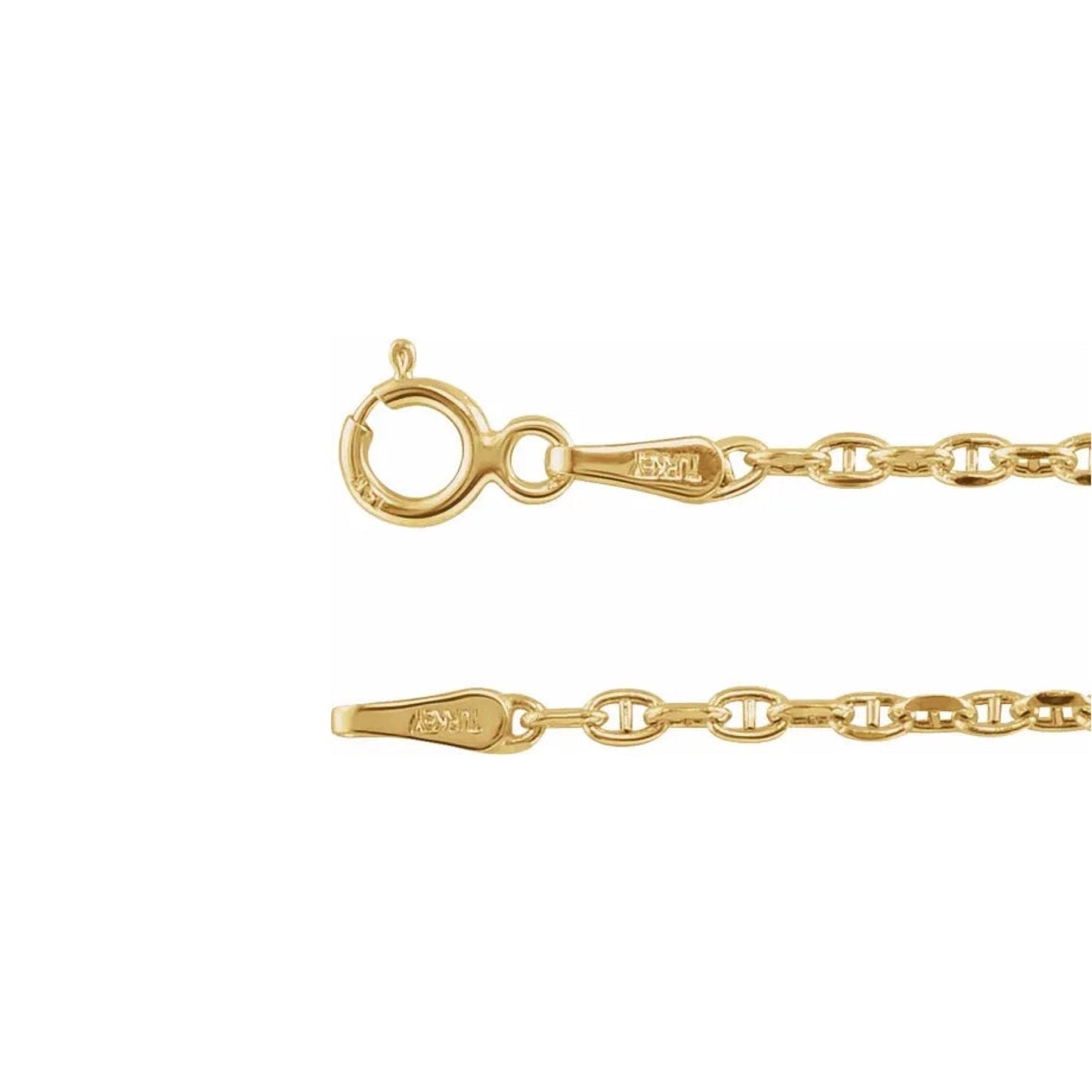 diamond-cut anchor chain gold necklace