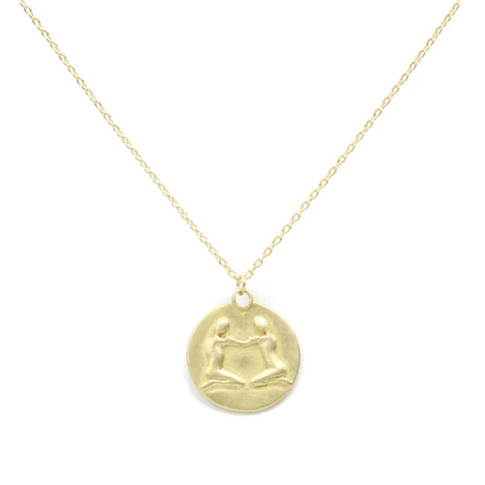 zodiac medal pendant necklace - gemini