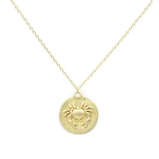 zodiac medal pendant necklace - cancer