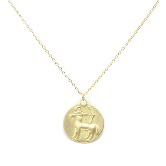 zodiac medal pendant necklace - sagittarius