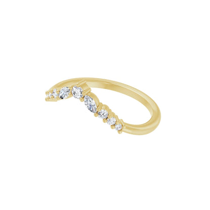 multi-shape contour ring band - grown diamond