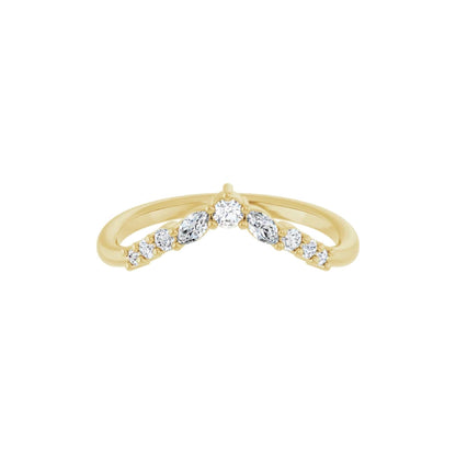 multi-shape contour ring band - grown diamond