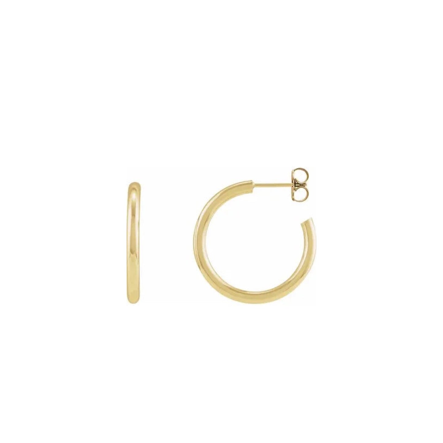 classic post tube hoop earrings