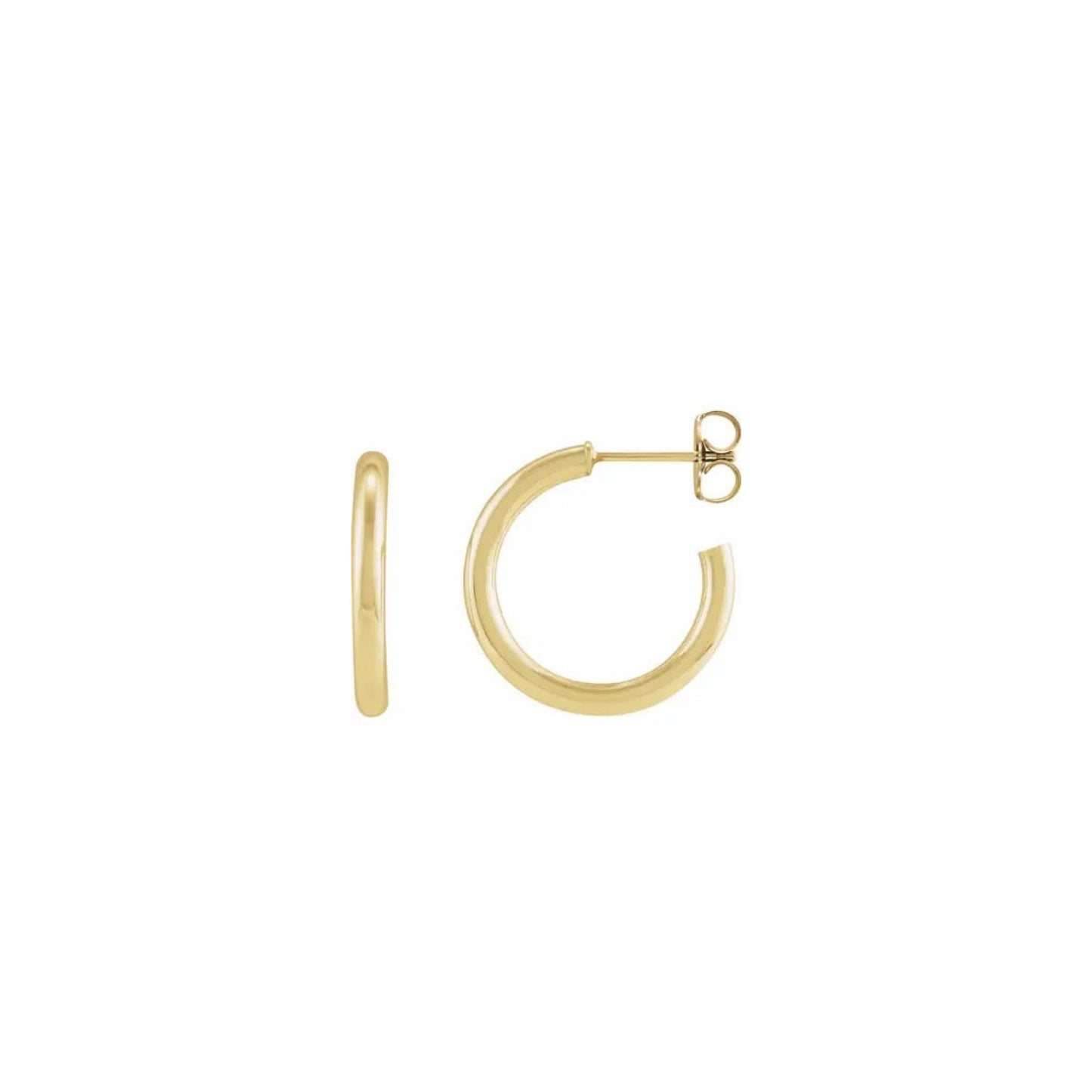 classic post tube hoop earrings