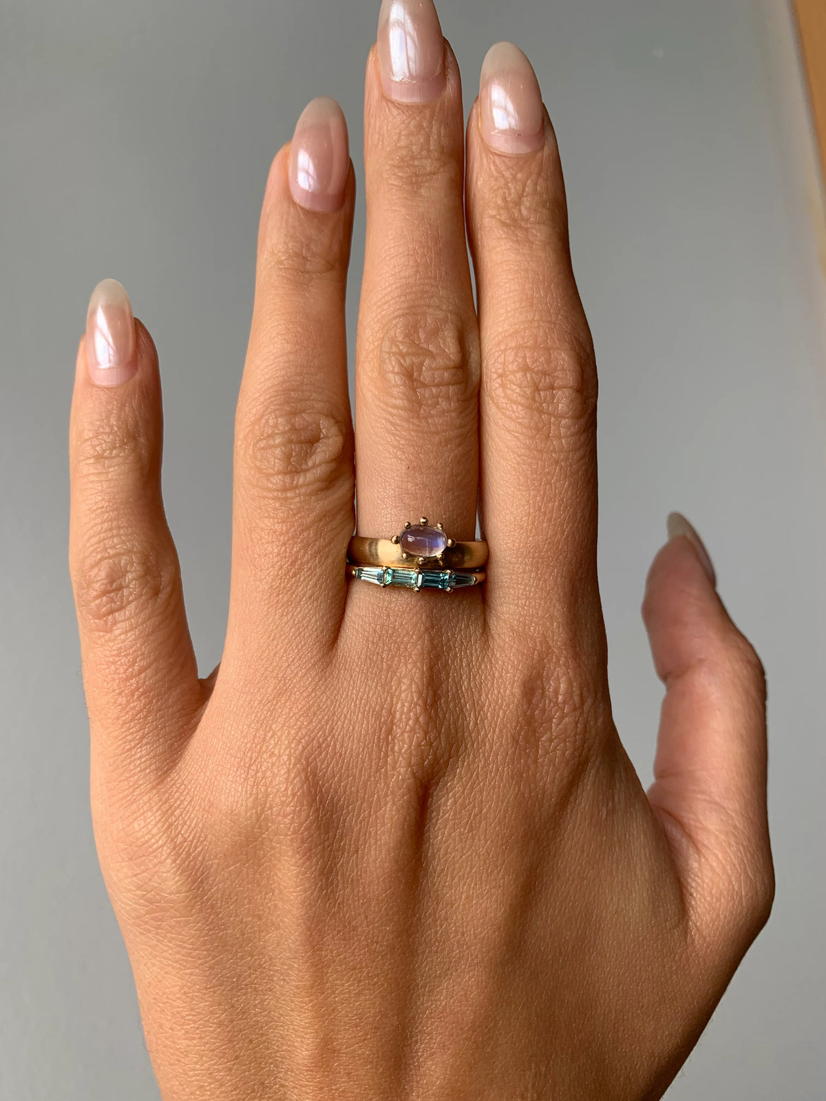 wwake / oval monolith ring - moonstone