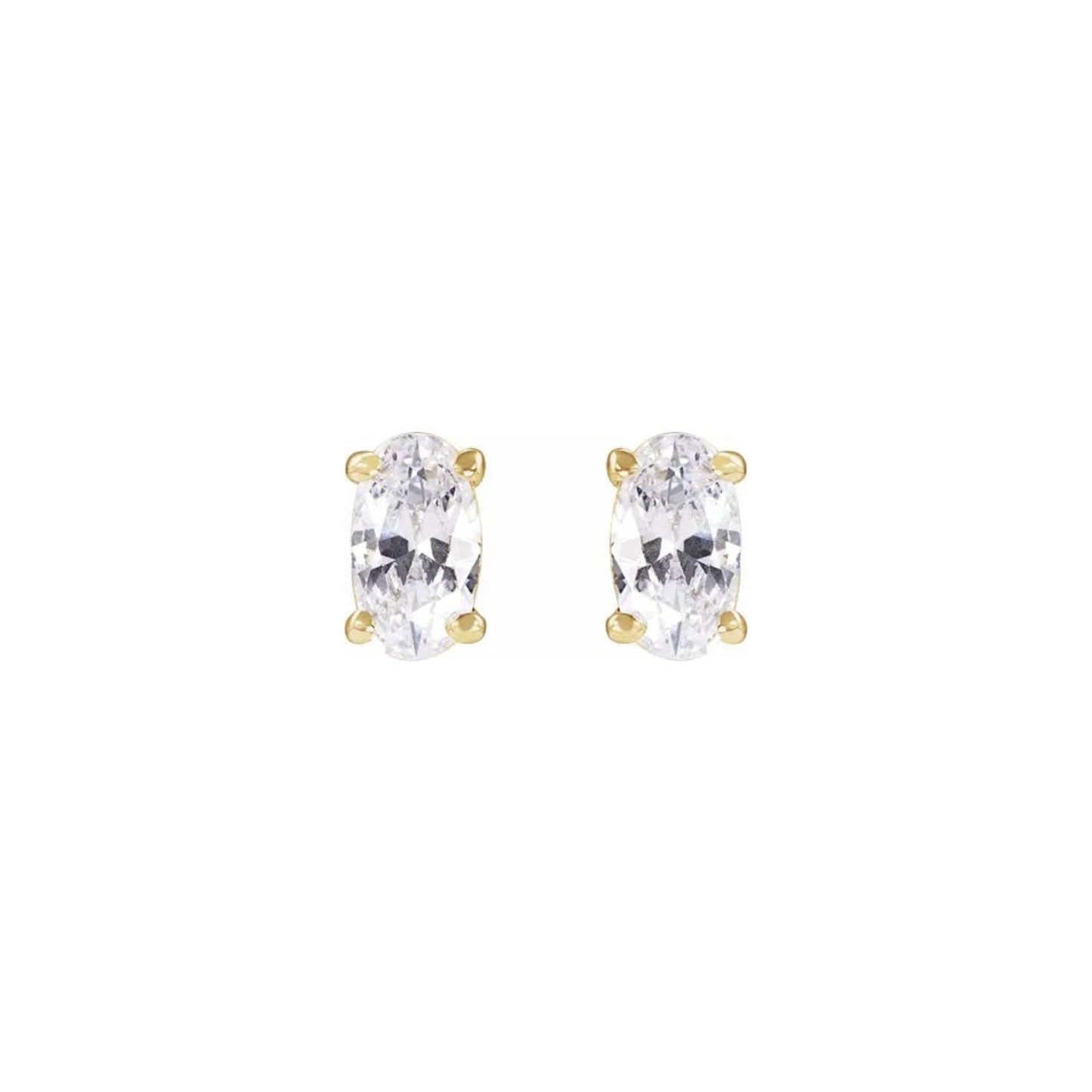 oval stud earrings - grown diamond