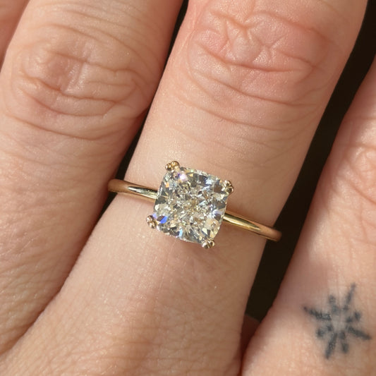 selene cushion solitaire ring - grown diamond