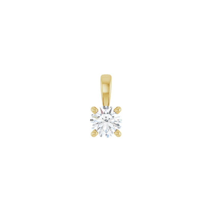 round prong-set pendant charm - grown diamond