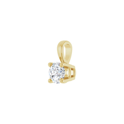 round prong-set pendant charm - grown diamond