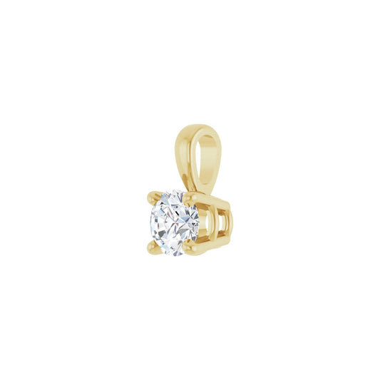 round prong-set pendant charm - grown diamond