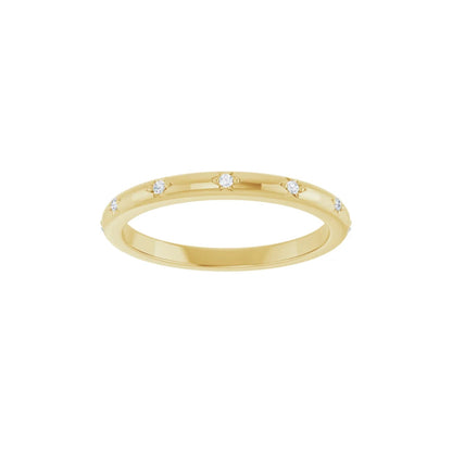 bead-set ring band - natural diamond