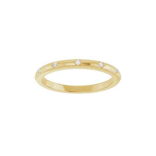 bead-set ring band - natural diamond